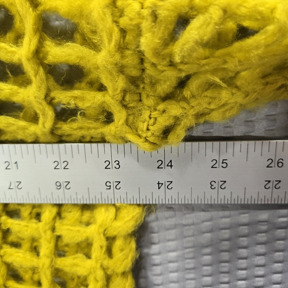 Urban Outfitters Chartreuse Oversized Open-Knit Sweater Lagenlook Boho - Picture 8 of 12